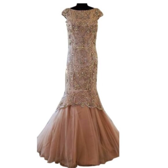 NEW Luxury Designer Wedding Evening Cocktail Party Prom Dress Beaded Runway Gown - Picture 3 of 16